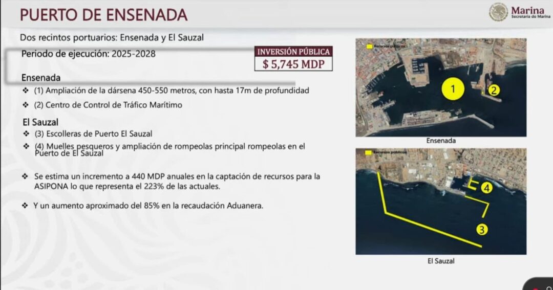 Invertirán más 5 mil 700 mdp para puertos de El Sauzal y Ensenada